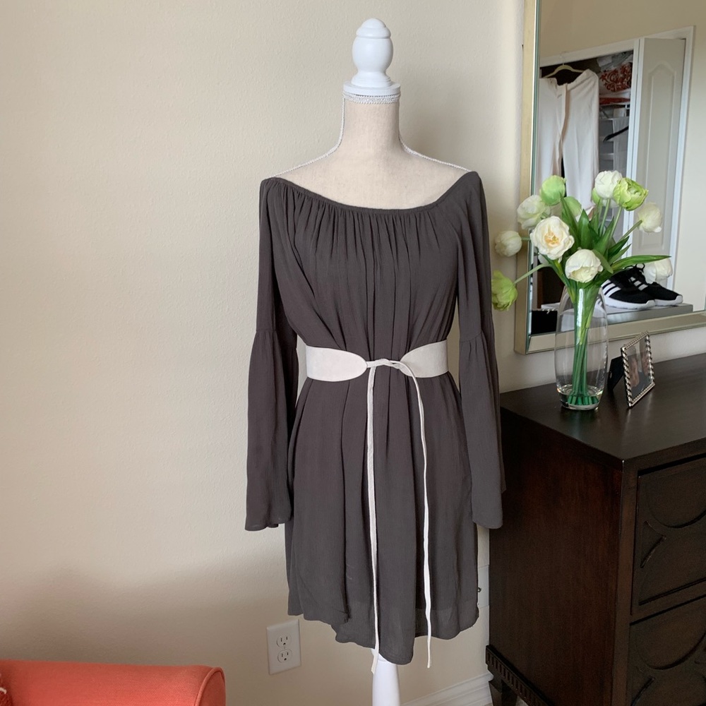 Tunic / dress off the shoulder navy green